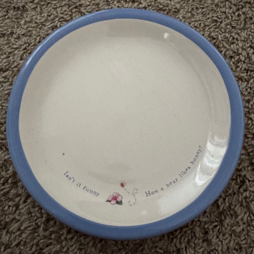 Disney Simply Pooh Plate Replacement 7.75" Isnt It Funny How A Bear Likes Hunny